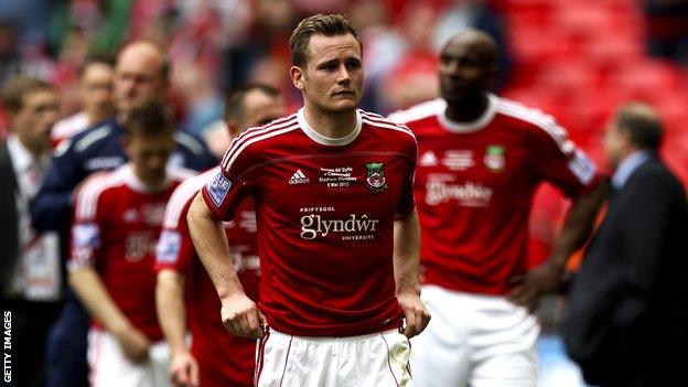 Wrexham's Joe Clarke following play-off defeat against Newport