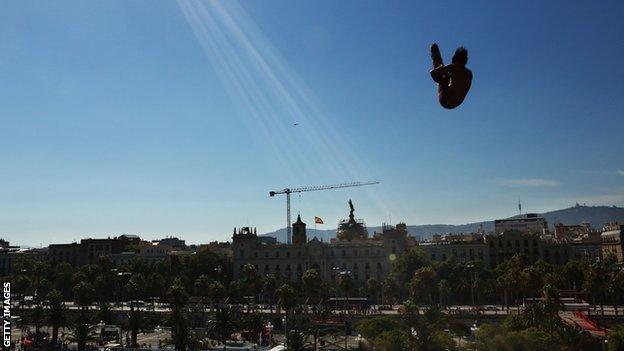 High diving at World Championships in Barcelona