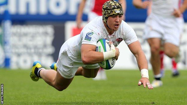 Jack Nowell in action for England U20s