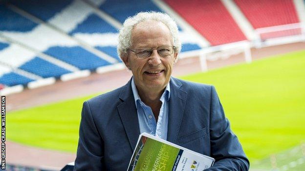 Former First Minister Henry McLeish at Hampden Park