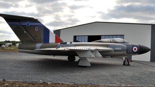 Aircraft outside new Jet Age Museum hangar