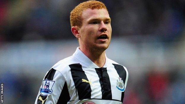 Newcastle forward Adam Campbell