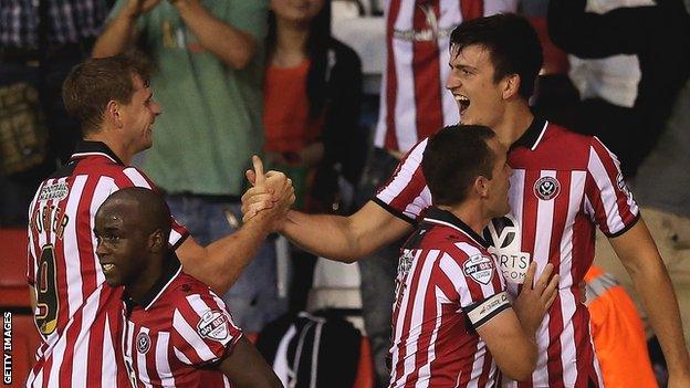 Sheffield United players celebrate