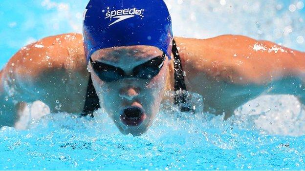 Jemma Lowe in action at the world championships in Barcelona