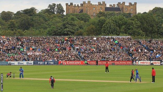 Lumley Castle overlooks the cricket at Chester-le-Street