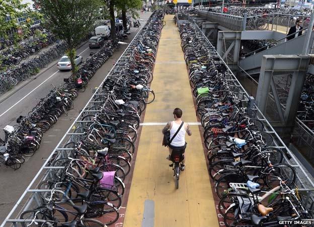 Bike park at Amsterdam central station