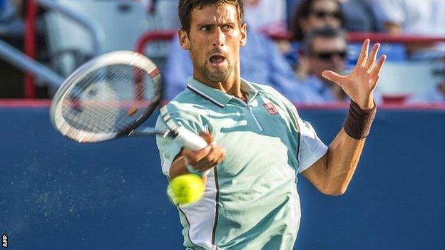 Novak Djokovic celebrates victory over Richard Gasquet