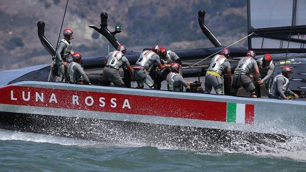 The crew of Luna Rossa in action