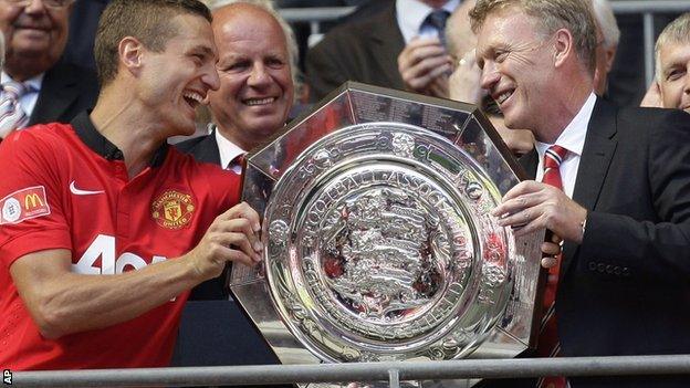 Nemanja Vidic and David Moyes