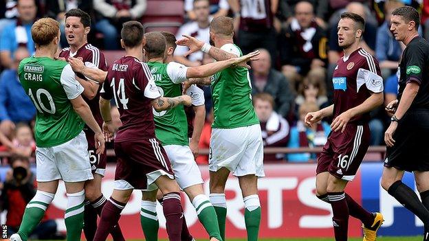 Hibernian lost the Edinburgh derby 1-0 at Tynecastle