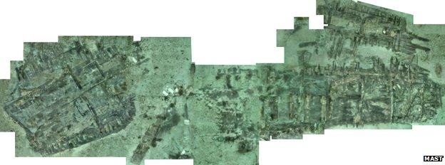 Mosaic of Swash Channel wreck