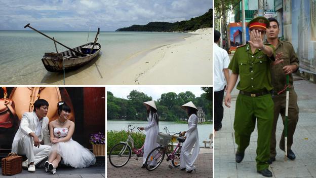 Composition photograph of scenes in Vietnam