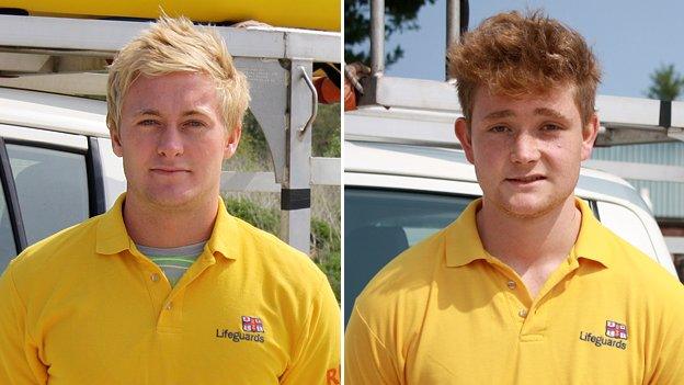 Lifeguards Max Moore (left) and George Griffin