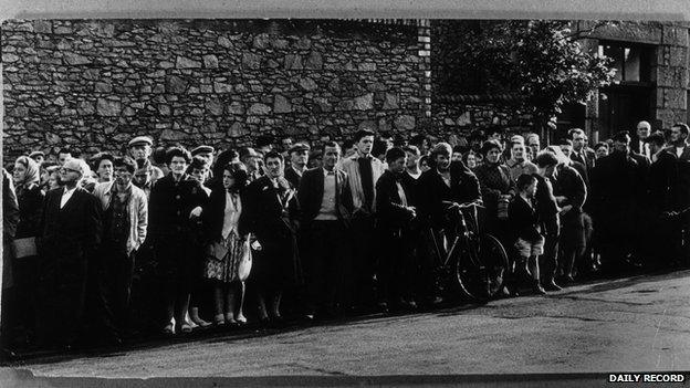 A crowd of 300 gathered outside Craiginches Prison, Aberdeen, on the day of the execution