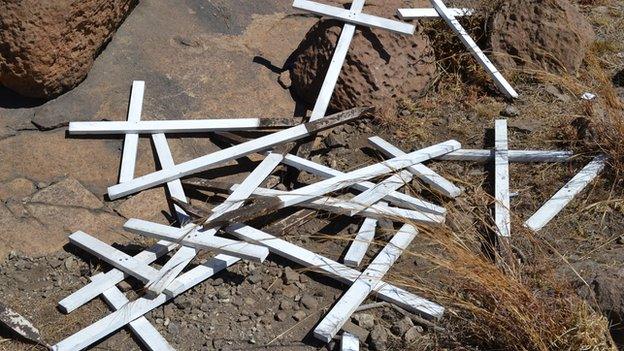 Crosses in Marikana, North West