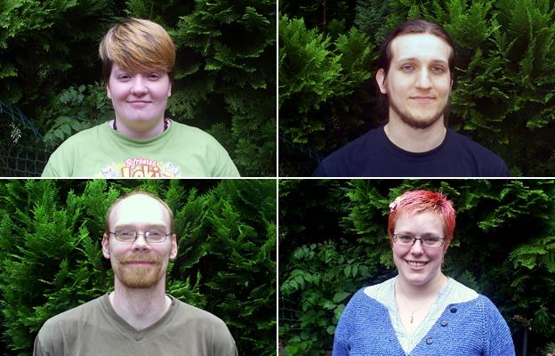 From top left, clockwise: Sarah, Chris, Charlie and Tom