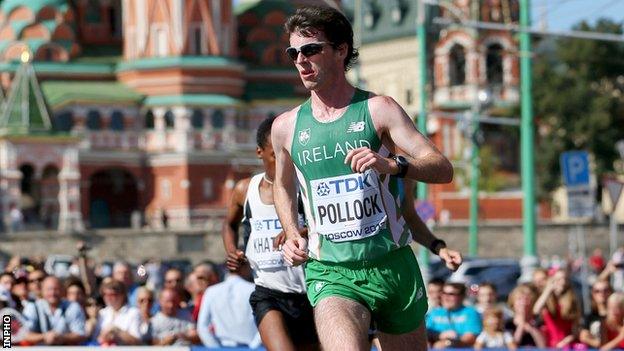 Paul Pollock in action in the World Championship marathon in Moscow