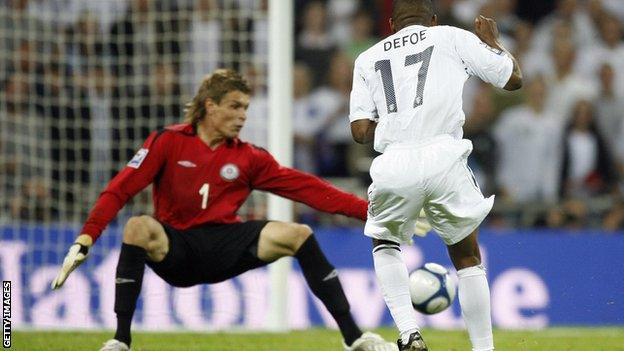 Aleksandr Mokin in action for Kazakhstan against England