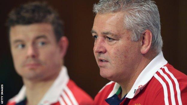 Brian O'Driscoll and Warren Gatland during the 2013 Lions tour