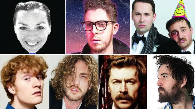 (Clockwise from the top left) Bridget Christie, Carl Donnelly, Max and Ivan, Nick Helm, Mike Wozniak, Seann Walsh and James Acaster