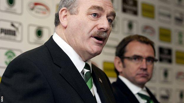 Hibernian chairman Rod Petrie and manager Pat Fenlon