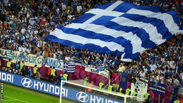 Greek football supporters