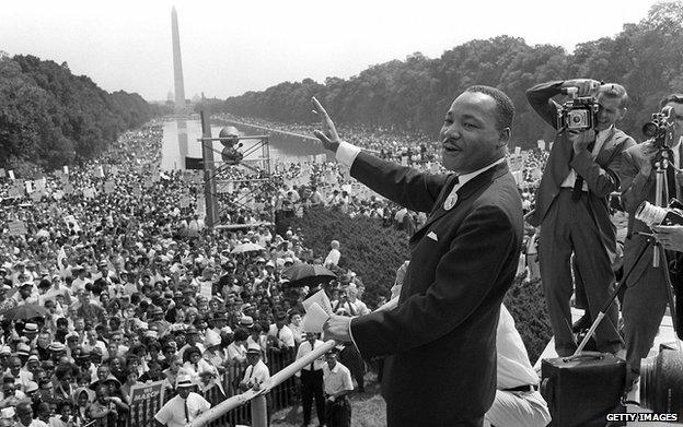 Martin Luther King addresses the march