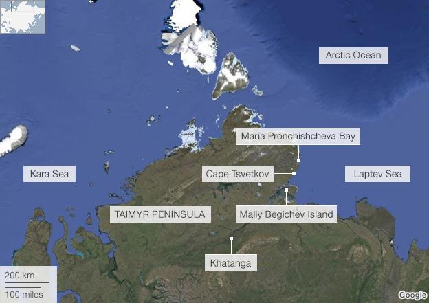 Russia Arctic map