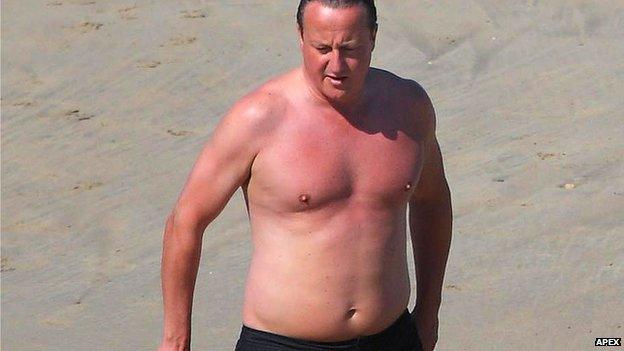 David Cameron on holiday in Cornwall