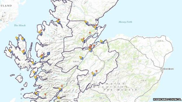 Highland Council's Gaelic map