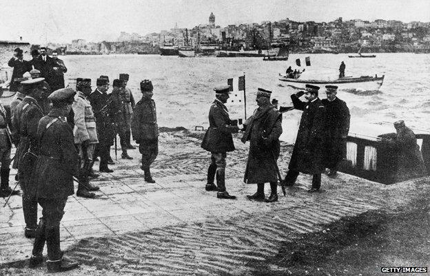 Meeting in Turkey after the defeat of the Ottoman Empire, December 1918