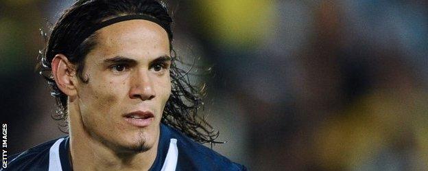 PSG striker Edinson Cavani