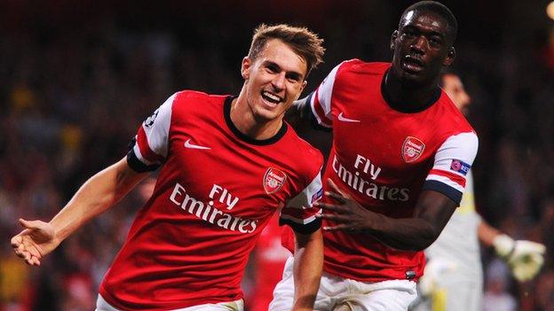 Aaron Ramsey celebrates