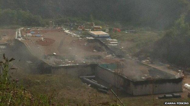 Scene of the fire on Wednesday