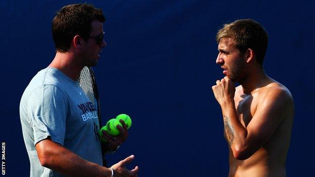 Dan Evans (right) with coach Leon Smith