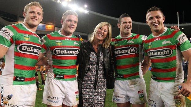 Burgess family (L-R) Tom, George mother Julie, Luke and Sam