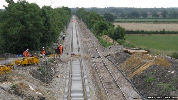 The track at Oaksey looking south