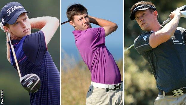 Kevin Phelan (left), Matthew Fitzpatrick (centre) and Garrick Porteous