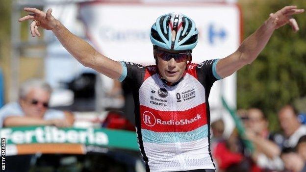 Chris Horner wins stage 10 of the Vuelta a Espana