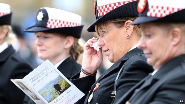 Fire service staff at the funeral