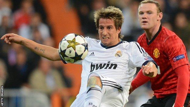 Fabio Coentrao and Wayne Rooney