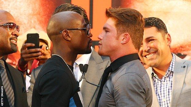 Floyd Mayweather and Saul Alvarez