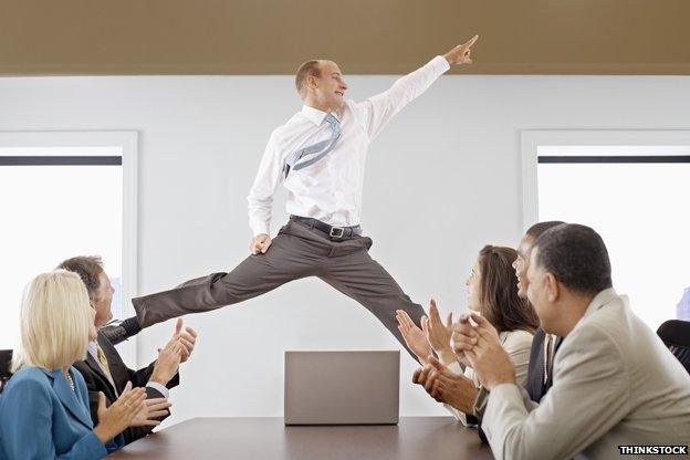 Man dancing in the office