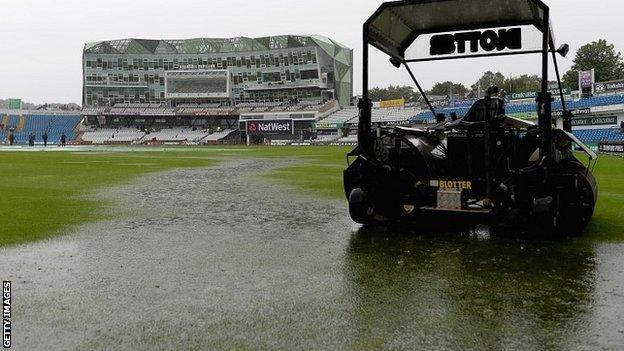 Puddles on the outfield