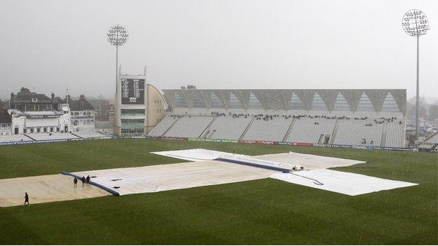 A wet Trent Bridge