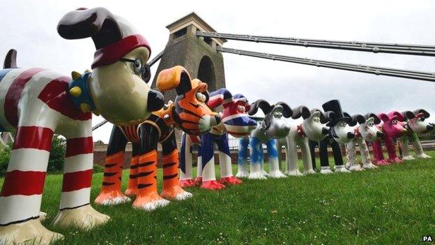 Eighty giant Gromits have been dotted around Bristol and further afield