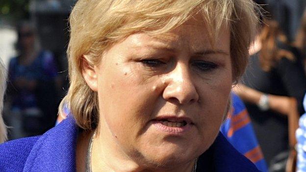 Erna Solberg, leader of Norway's centre-right Conservative party, 8 September 2013.