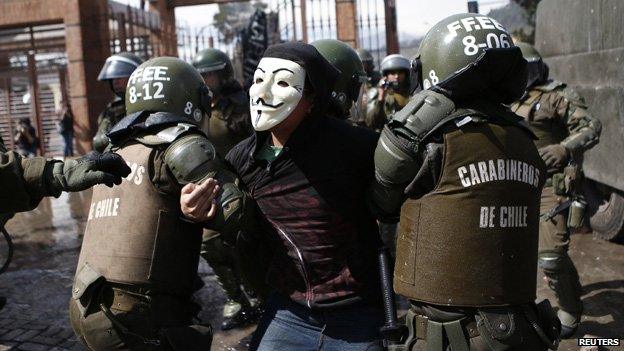 Demonstration in Santiago