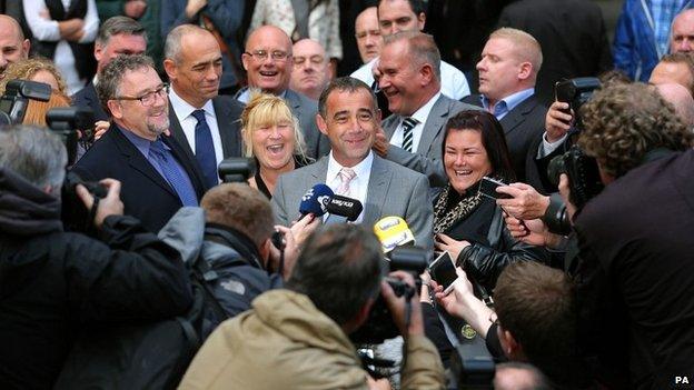 Michael Le Vell outside court