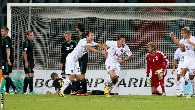 Mathias Janisch celebrates after scoring the winner